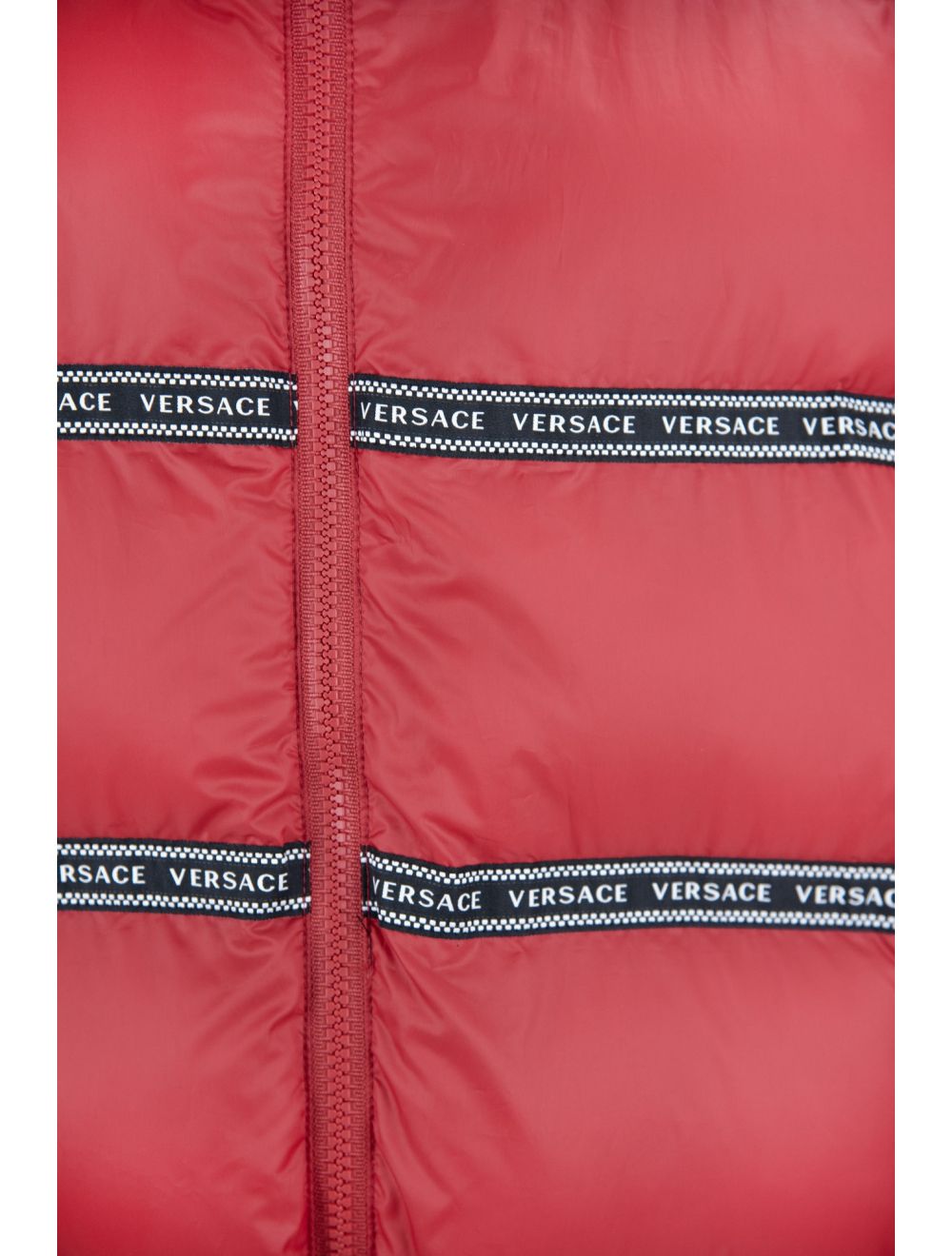 - Elegant Red Versace Logo Vest with Detachable Hood