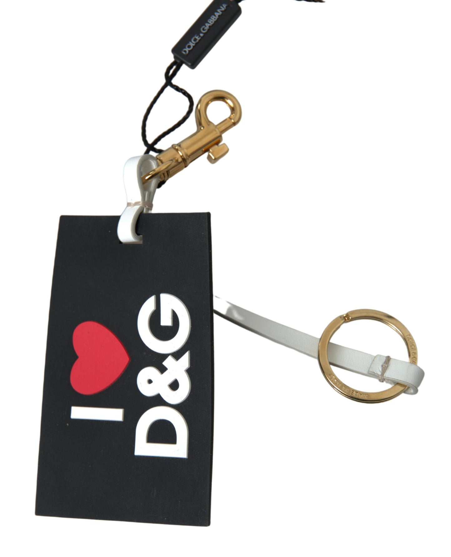 Chic Black and Gold Designer Keychain by Dolce & Gabbana