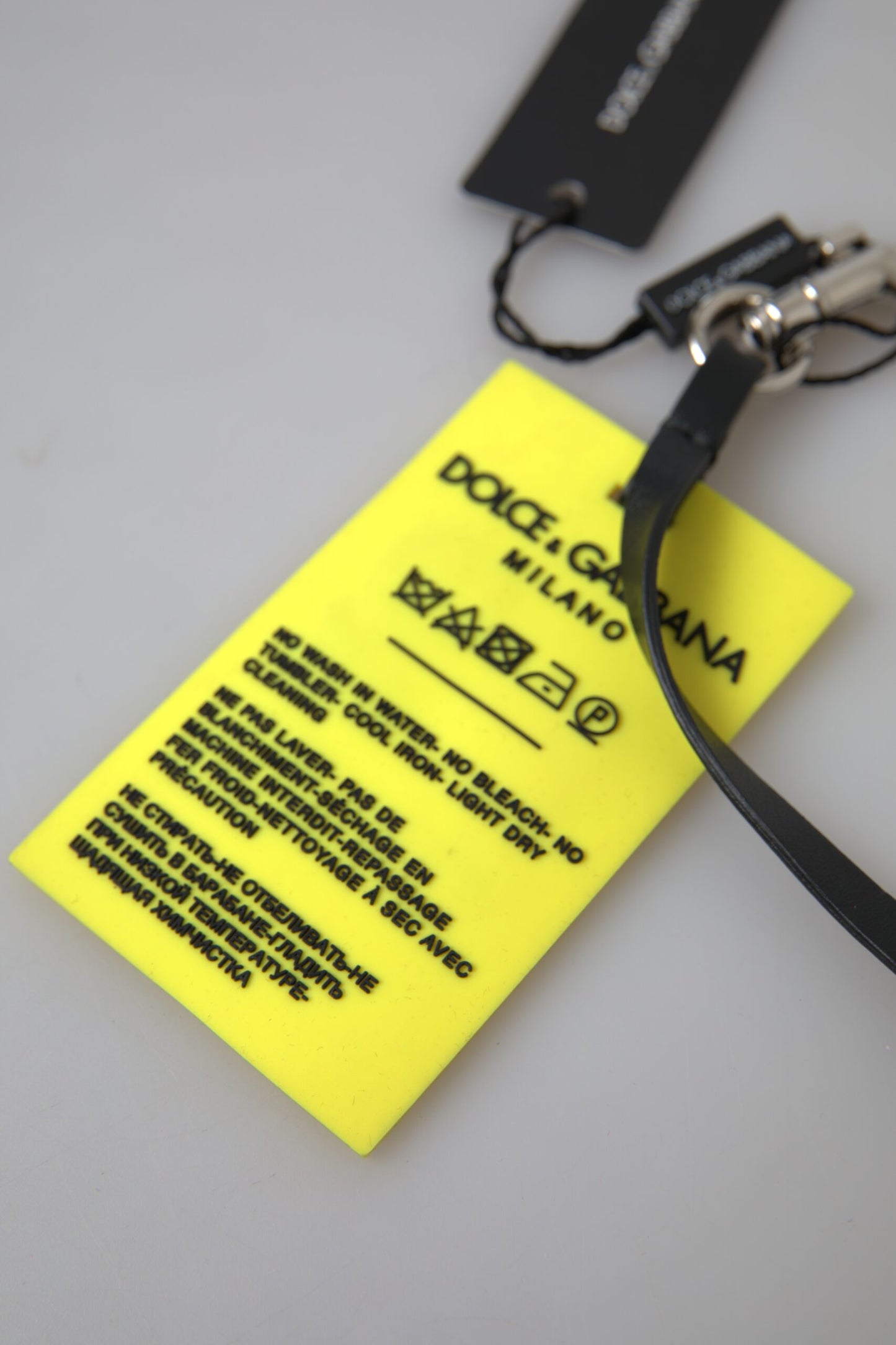 Chic Yellow Keyring with Logo Hardware by Dolce & Gabbana