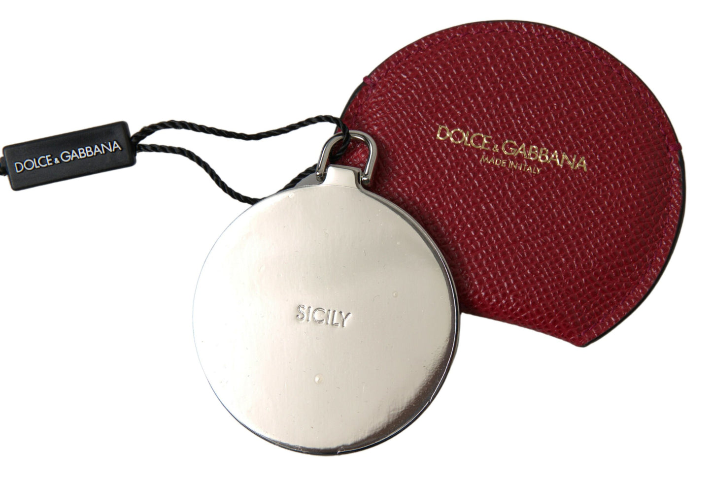 - Chic Red Leather Hand Mirror Holder