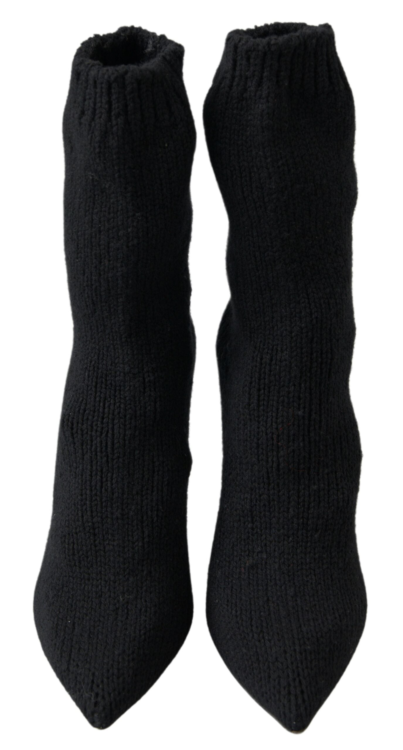 - Elegant Black Viscose Mid-Calf Boots