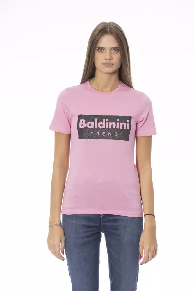 - Pink Cotton Women T-Shirt