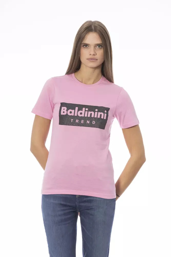 - Pink Cotton Women T-Shirt