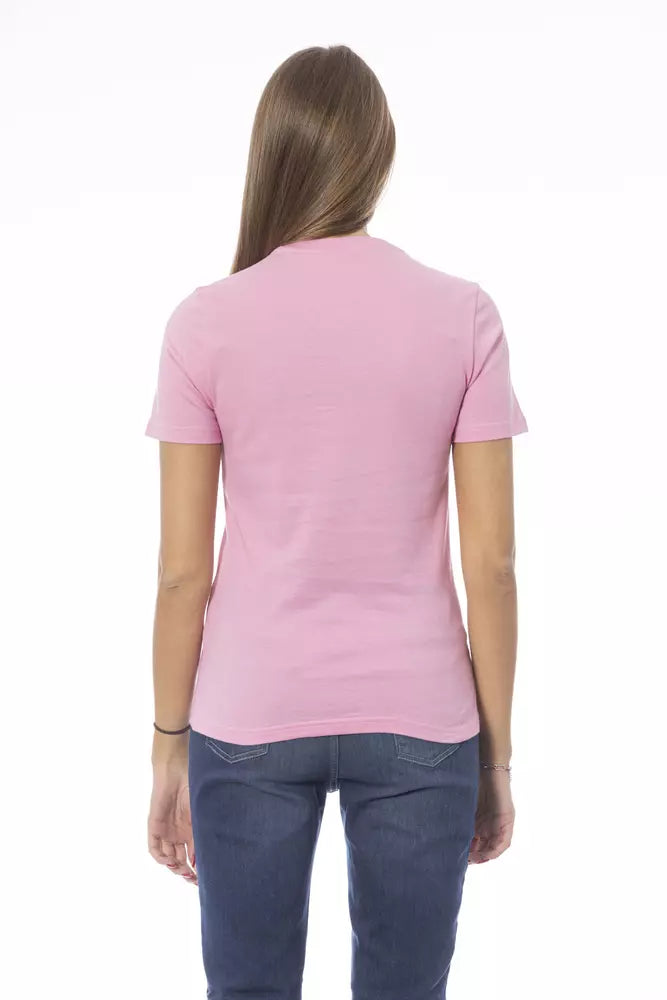 - Pink Cotton Women T-Shirt