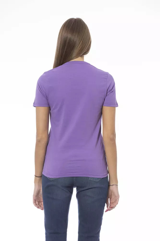 - Purple Cotton Women T-Shirt