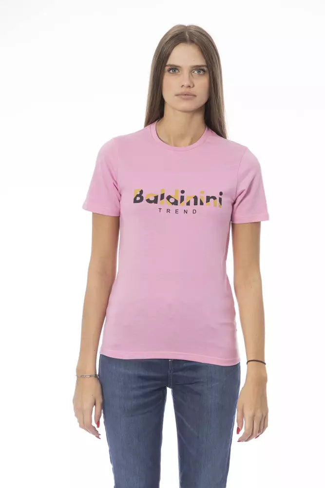 - Pink Cotton Women T-Shirt
