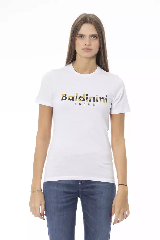 - White Cotton Women T-Shirt