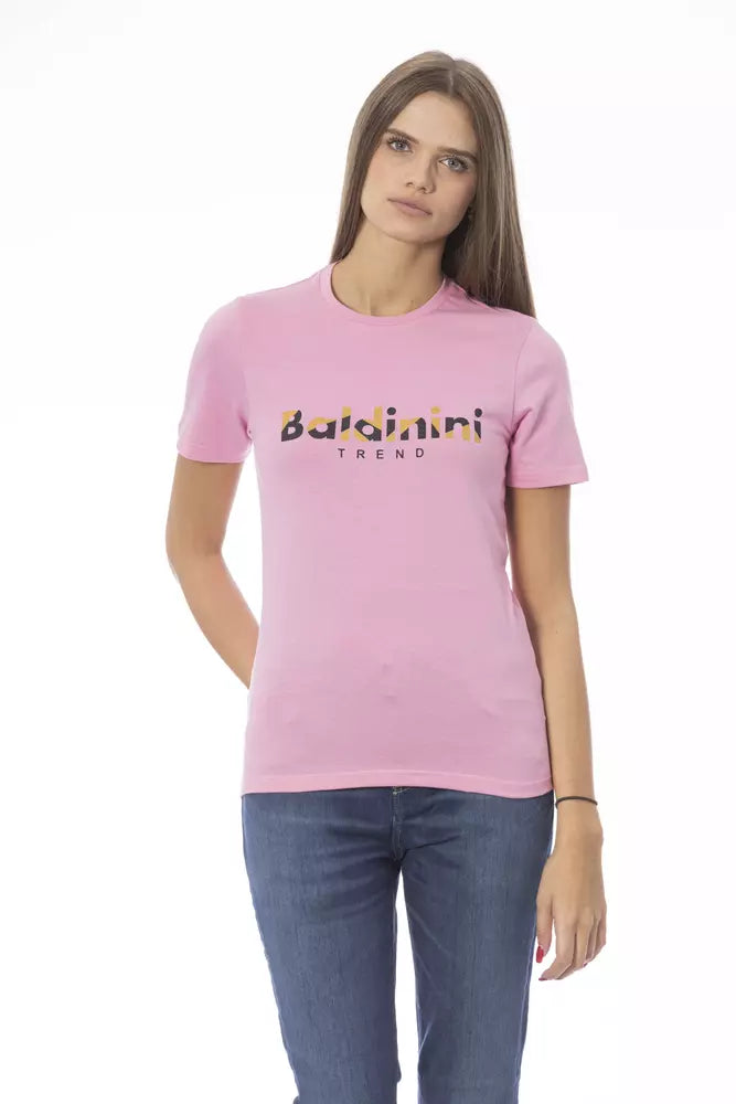 - Pink Cotton Women T-Shirt