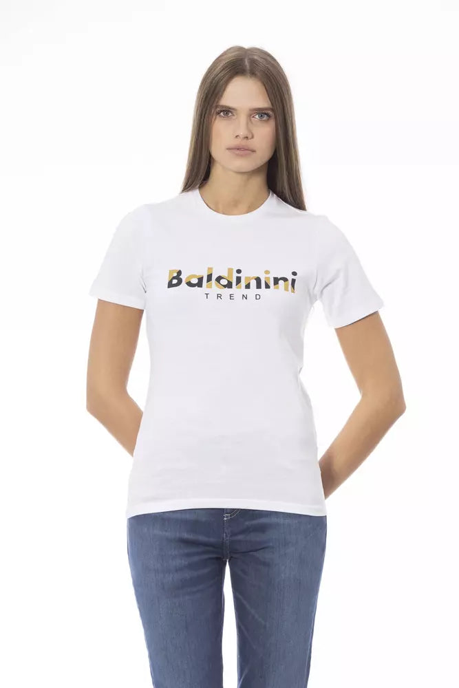 - White Cotton Women T-Shirt