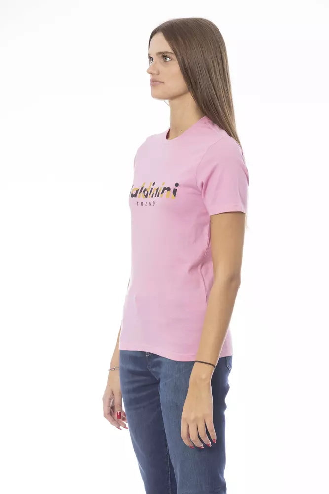 - Pink Cotton Women T-Shirt