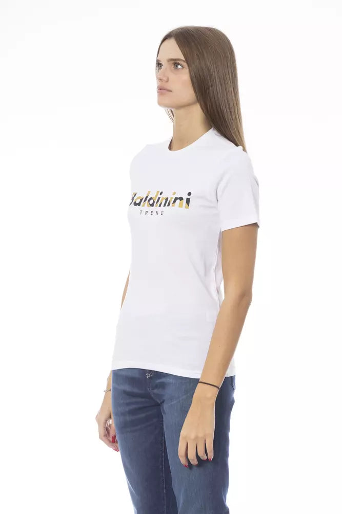 - White Cotton Women T-Shirt