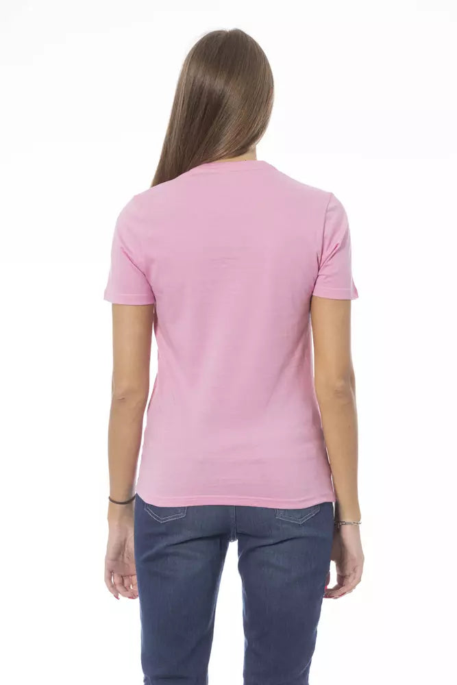 - Pink Cotton Women T-Shirt