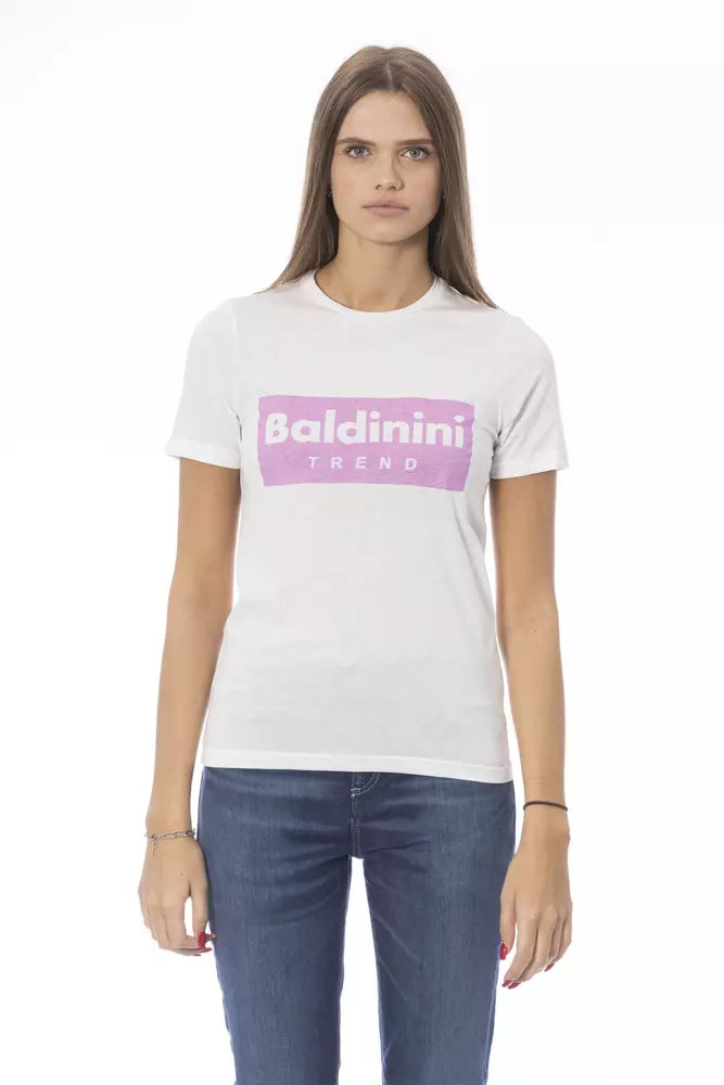 - White Cotton Women T-Shirt