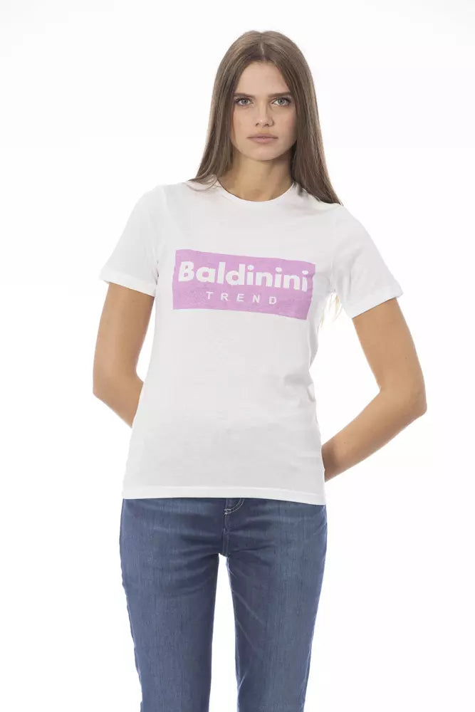 - White Cotton Women T-Shirt