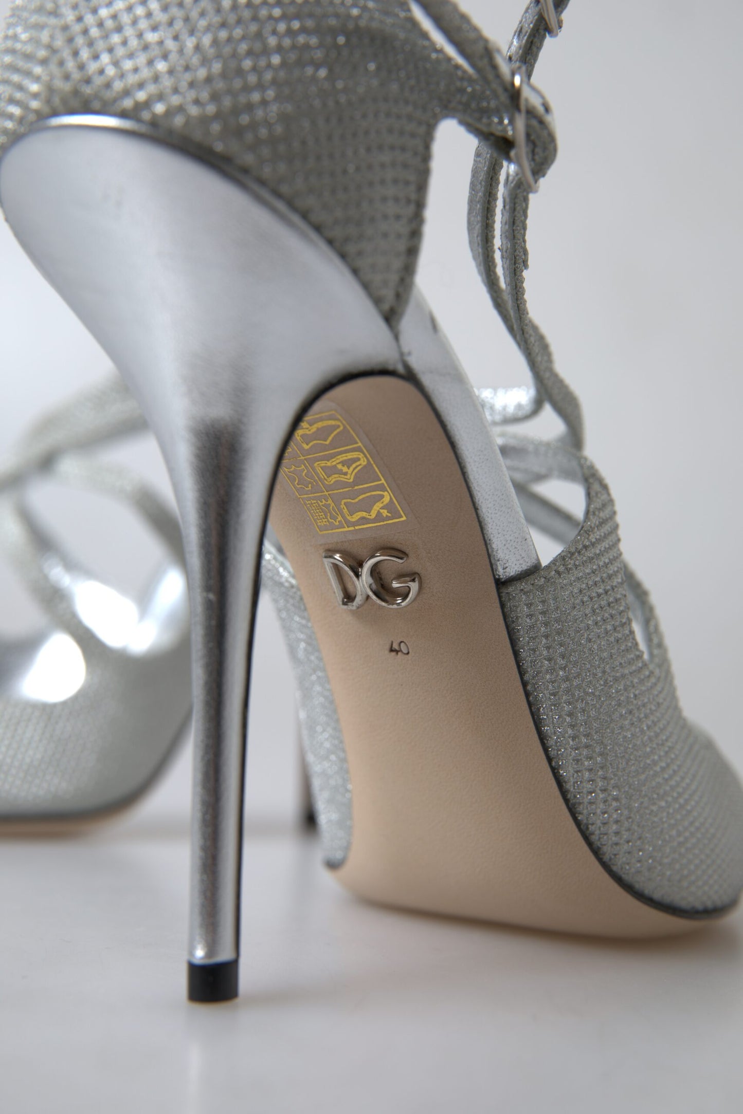 - Elegant Shimmering Silver High-Heeled Sandals