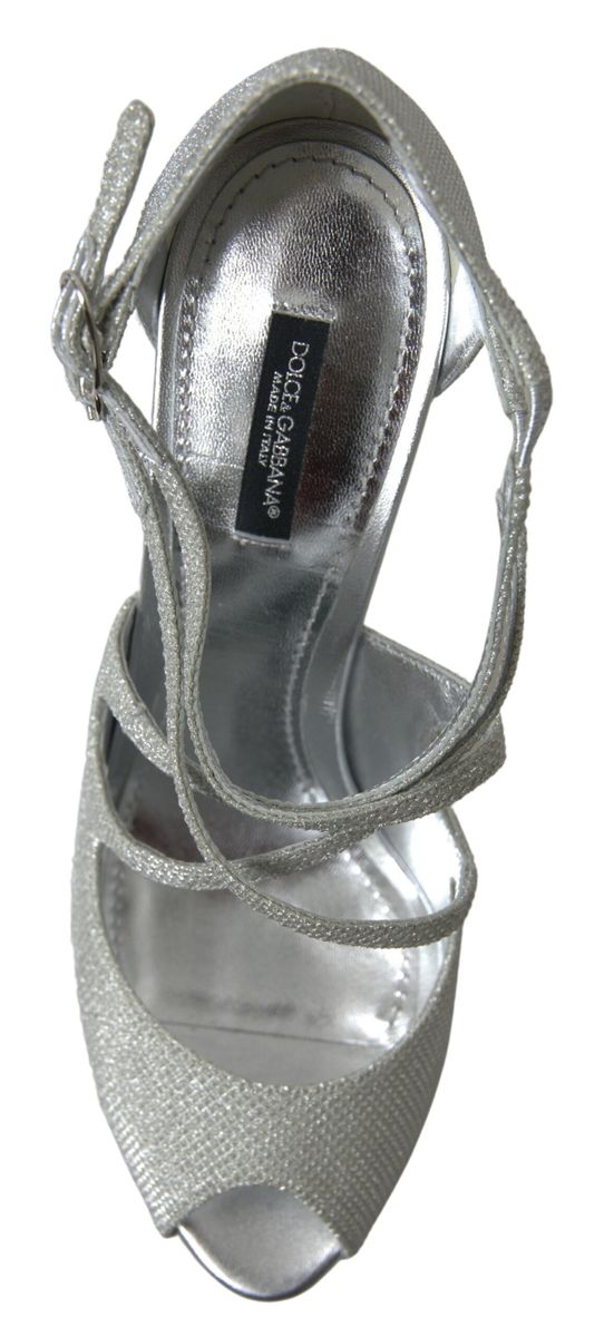 - Elegant Shimmering Silver High-Heeled Sandals