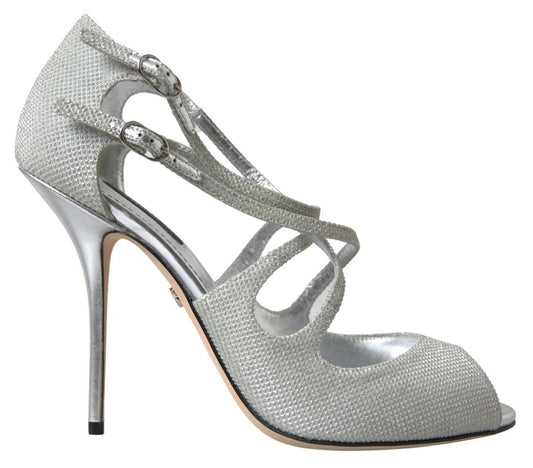 - Elegant Shimmering Silver High-Heeled Sandals