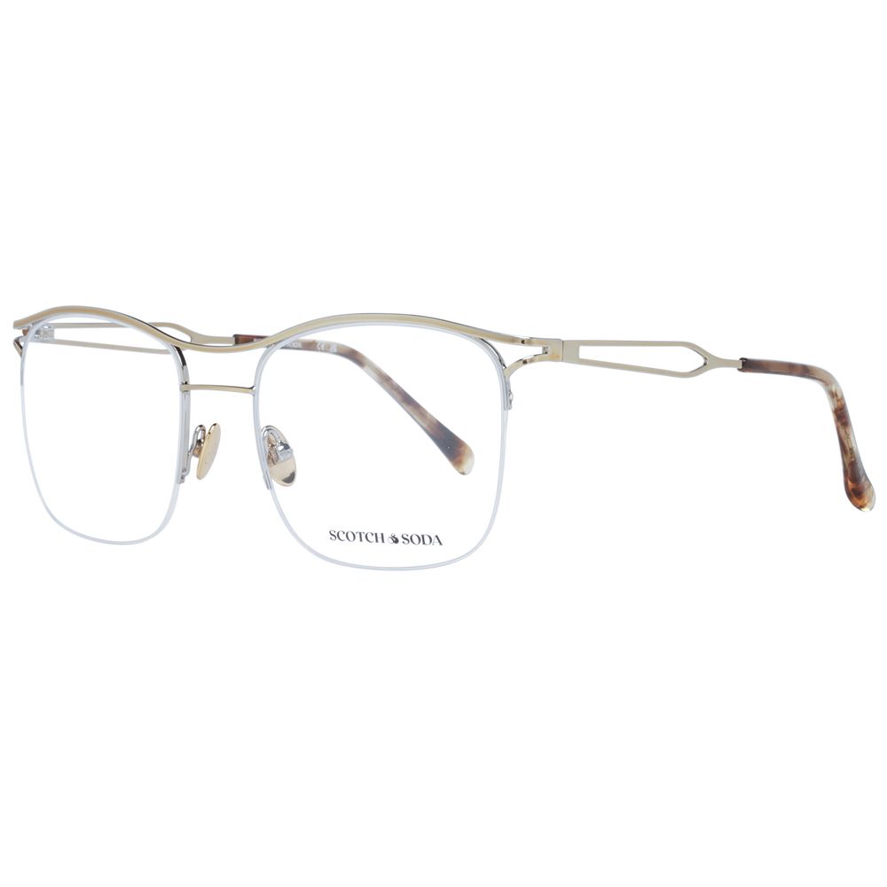 Scotch & Soda Silver Men’s Optical Frames – Square Half-Rim Design, 53mm