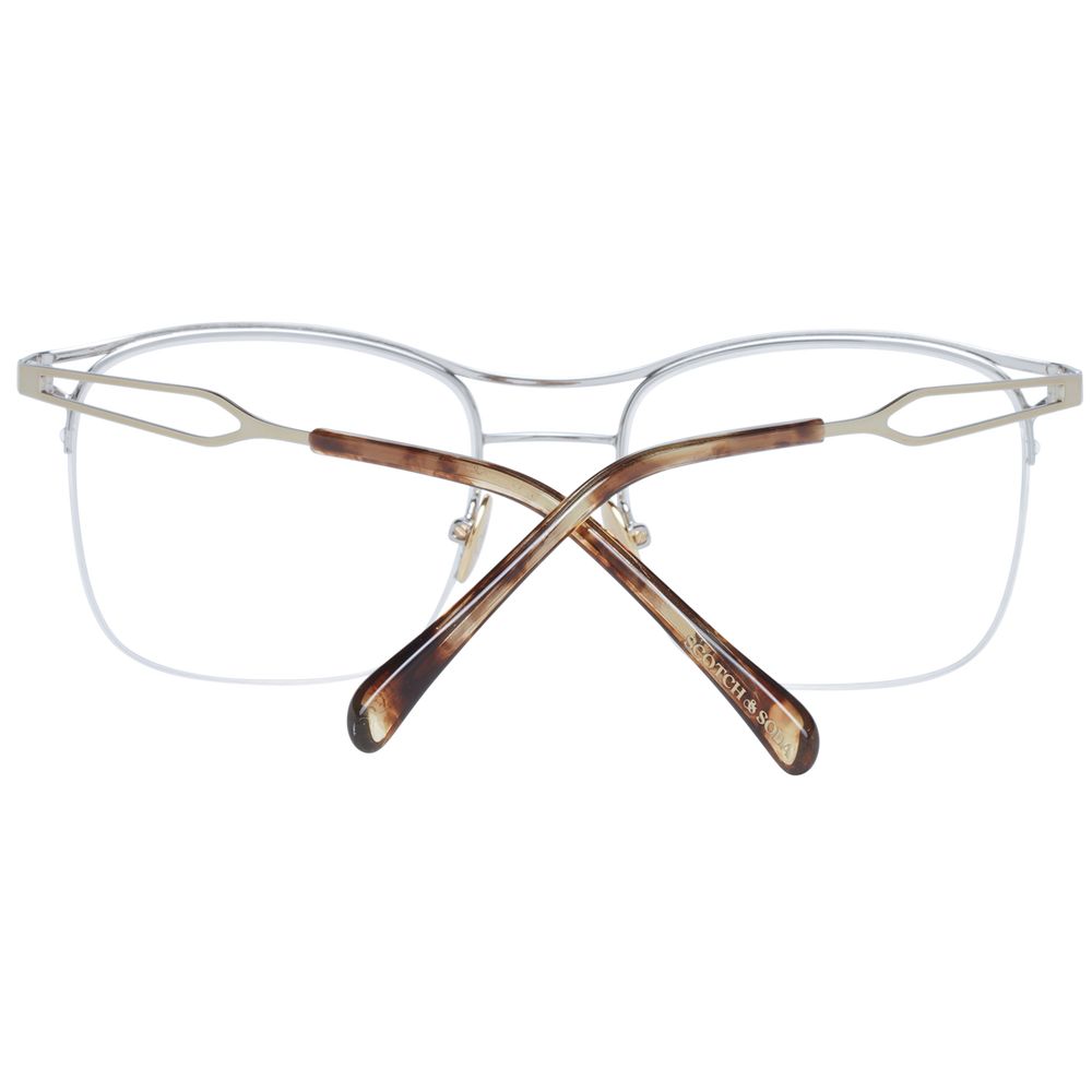 Scotch & Soda Silver Men’s Optical Frames – Square Half-Rim Design, 53mm