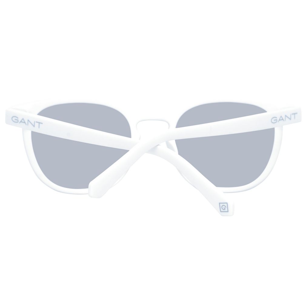 Gant White Men’s Sunglasses – Round Frame with Grey Mirrored Gradient Lenses