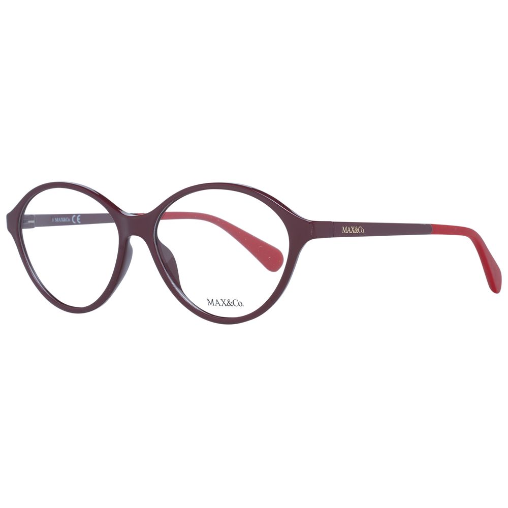 Max & Co Women’s Optical Glasses – Burgundy Round Frame, 54mm