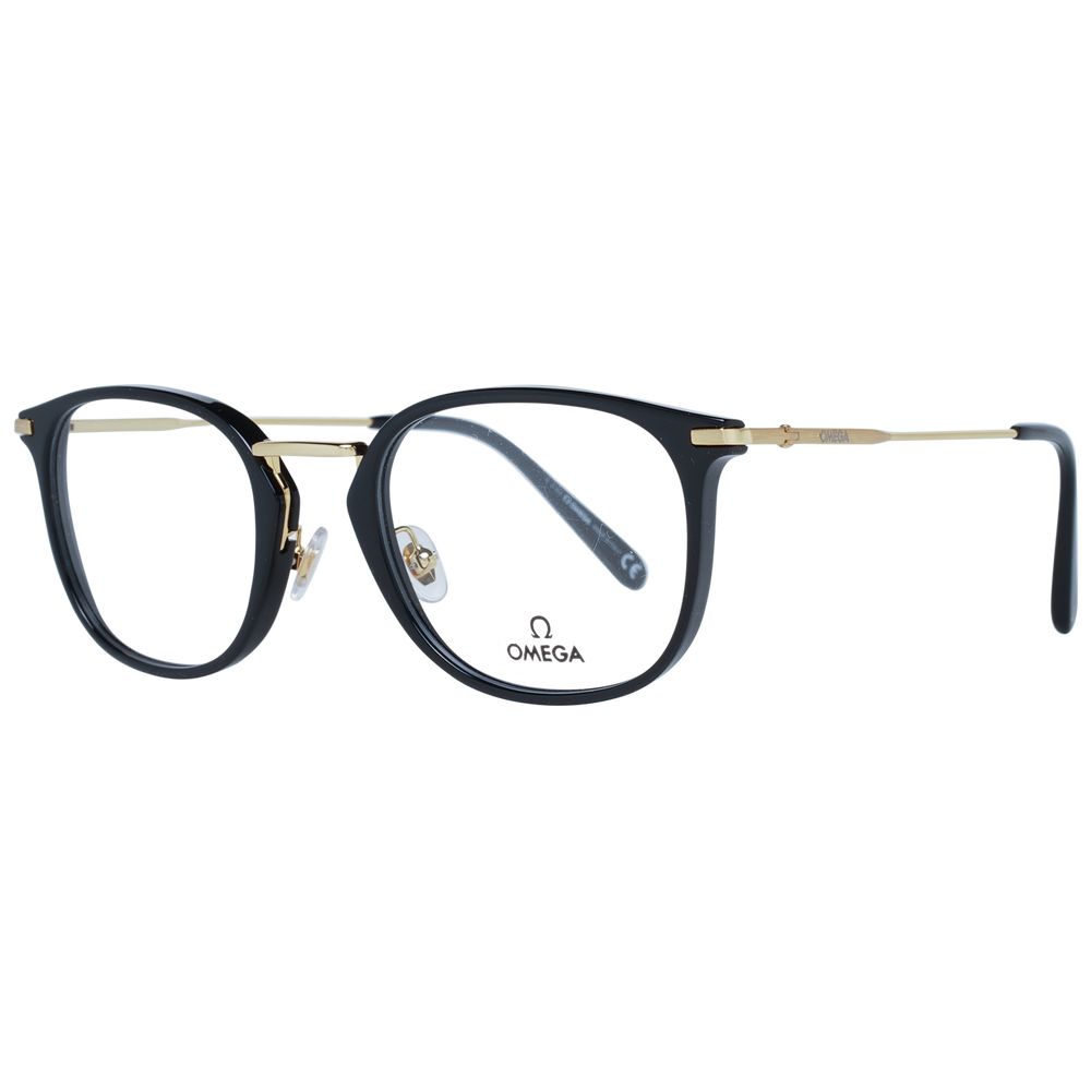 Omega Black Men's Optical Frames – Round Style, 52mm