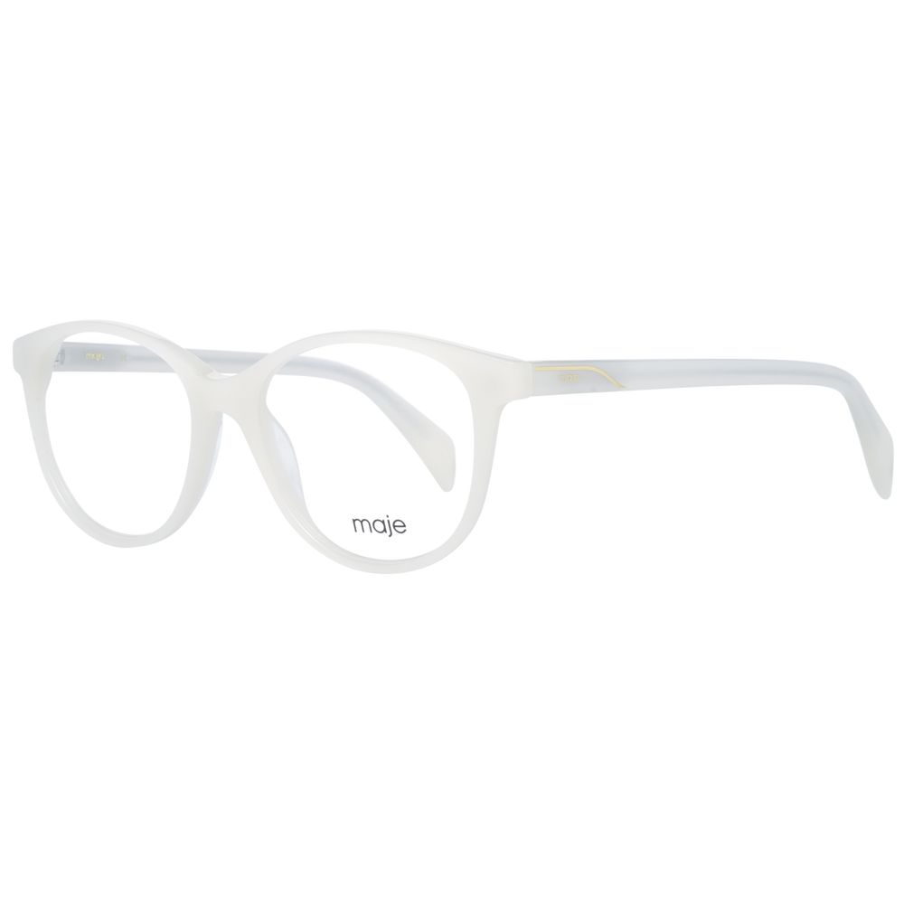 Maje Women’s Cream Optical Frames – Round Demo-Lens Style