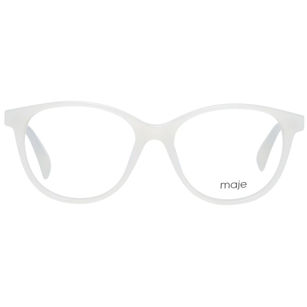 Maje Women’s Cream Optical Frames – Round Demo-Lens Style