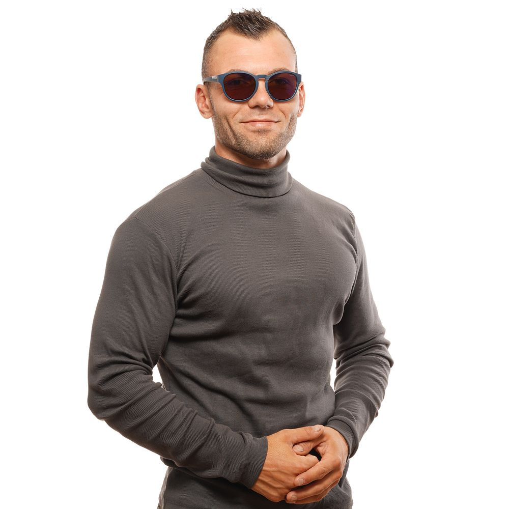 Bolle Blue Round Sunglasses with Brown Mirrored Lenses