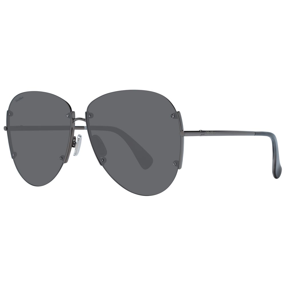 Max Mara Women’s Sunglasses – Gunmetal Aviator Frame with Grey Mirrored Lenses, 62mm
