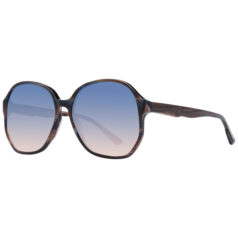 Scotch & Soda Women's Brown Designer Sunglasses – Butterfly Style with Multicolour Gradient Lenses, 57mm