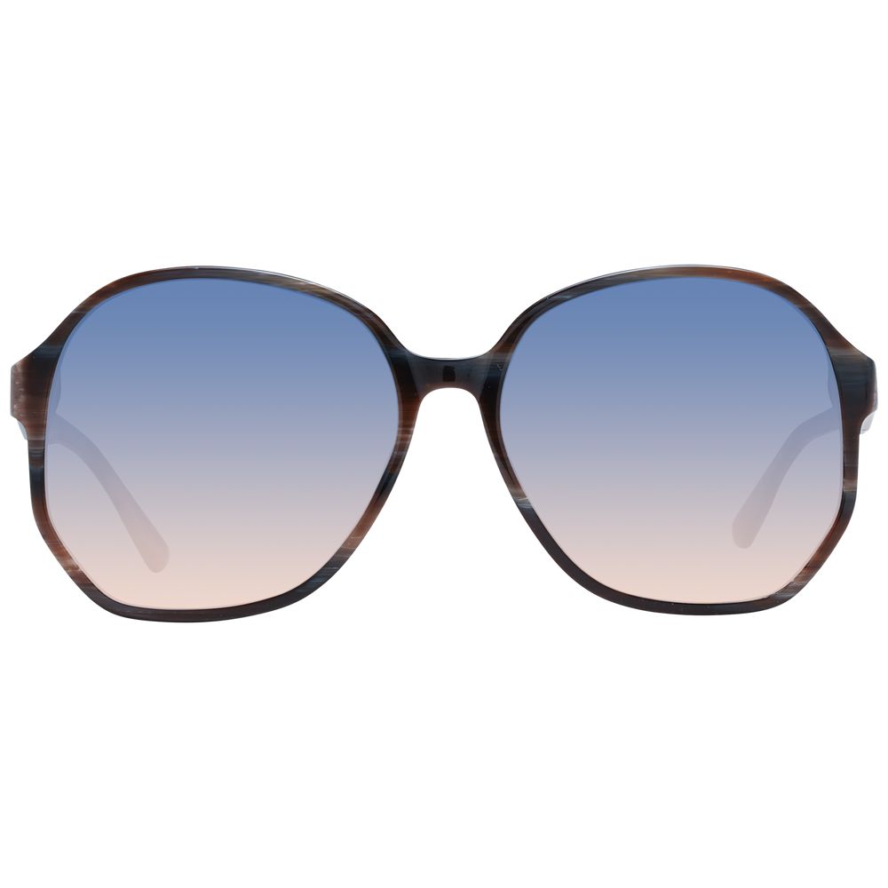 Scotch & Soda Women's Brown Designer Sunglasses – Butterfly Style with Multicolour Gradient Lenses, 57mm