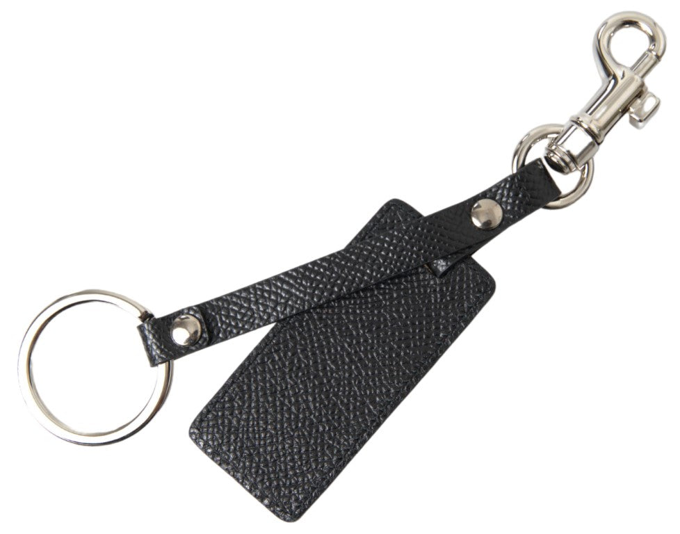 - Elegant Black Leather Keyring Accessory