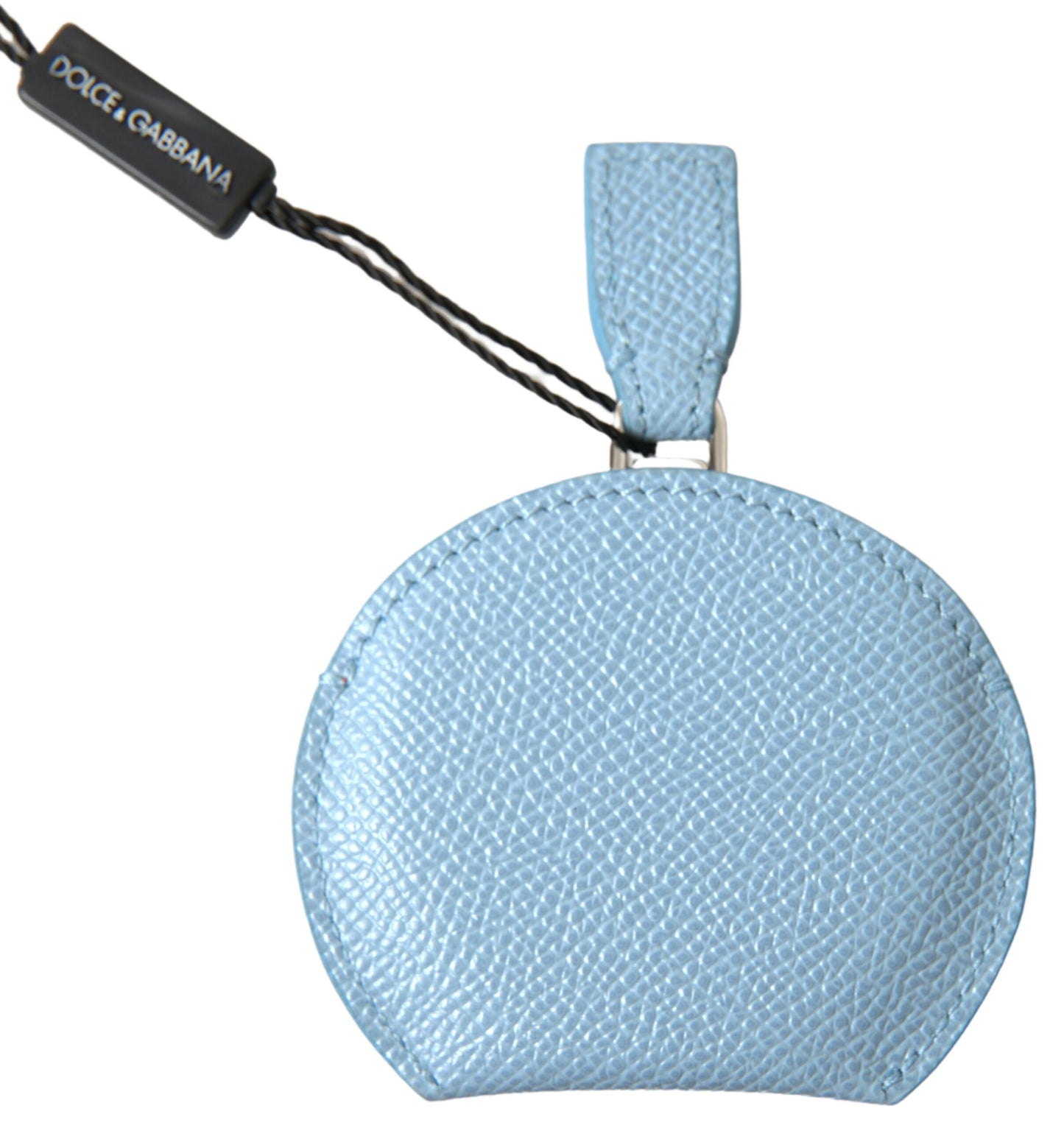 - Elegant Leather Mirror Holder in Light Blue