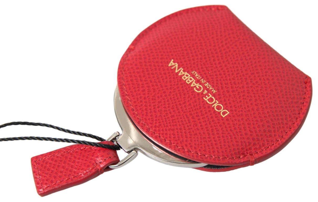 - Elegant Red Leather Mirror Holder
