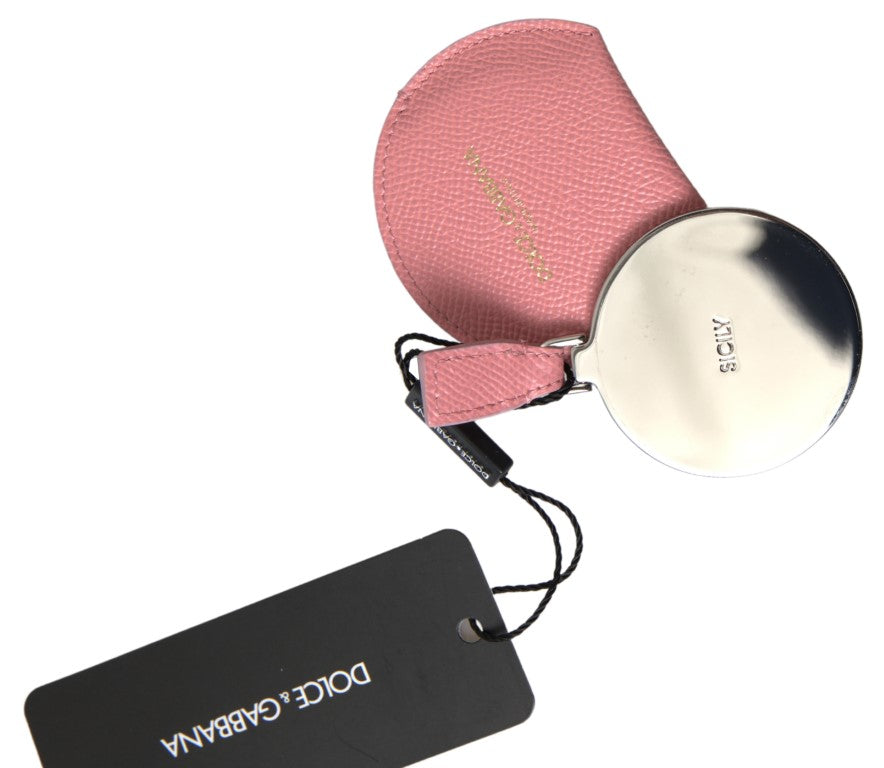 - Chic Pink Leather Hand Mirror Holder