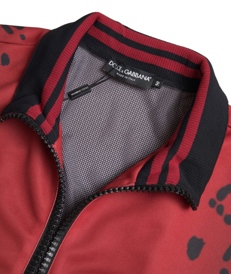 - Red Leopard Print Bomber Jacket