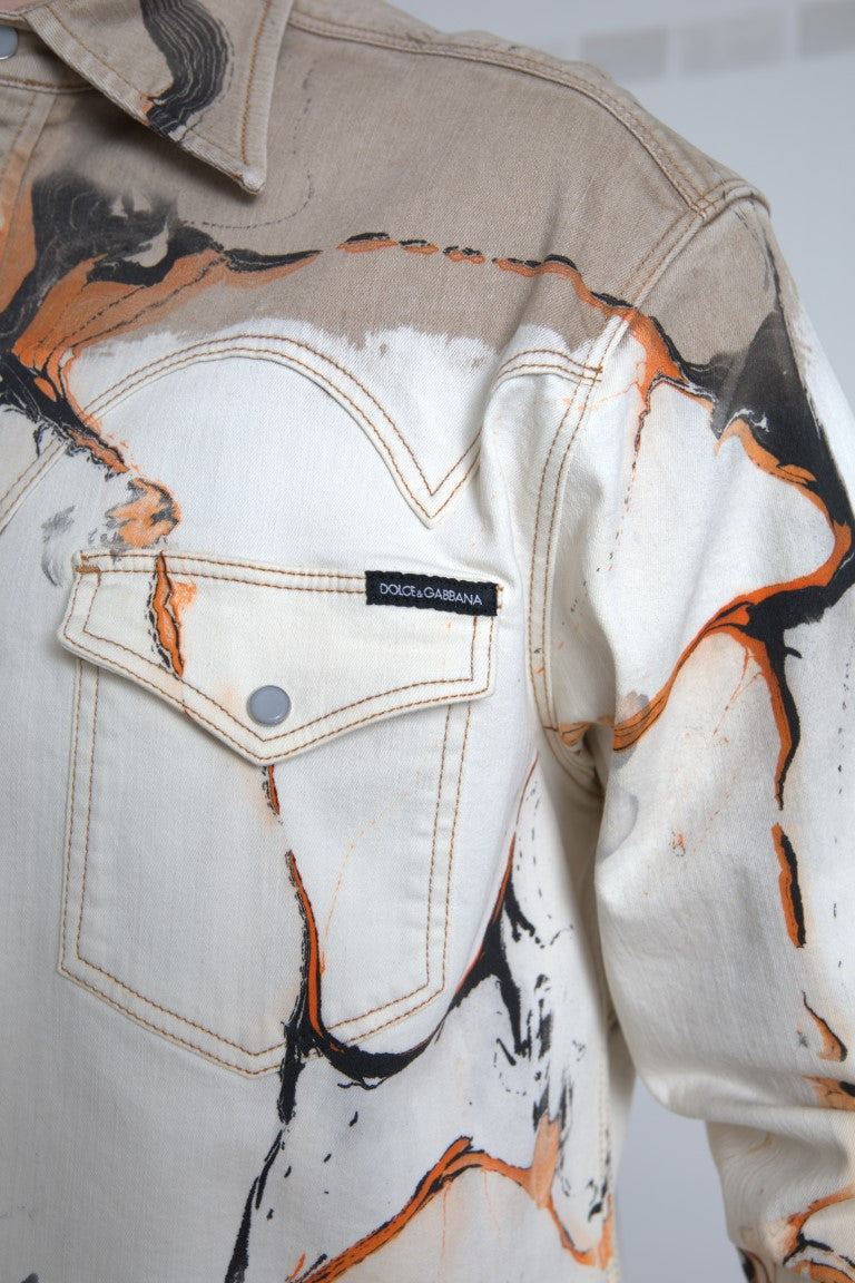 - Multicolor Cotton Stretch Denim Shirt