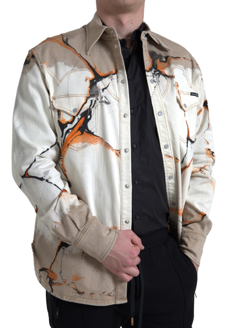 - Multicolor Cotton Stretch Denim Shirt