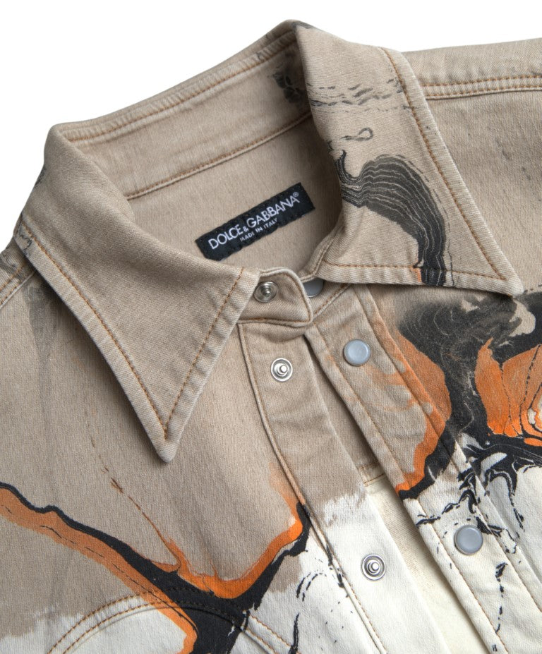 - Multicolor Cotton Stretch Denim Shirt