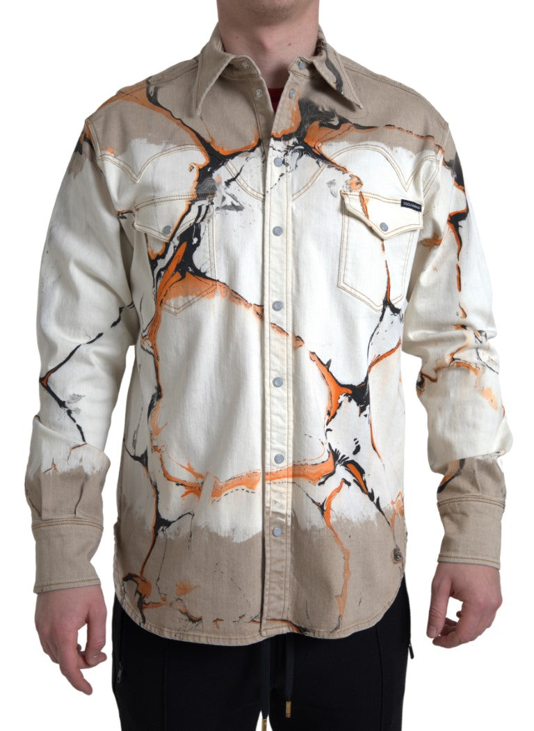 - Multicolor Cotton Stretch Denim Shirt