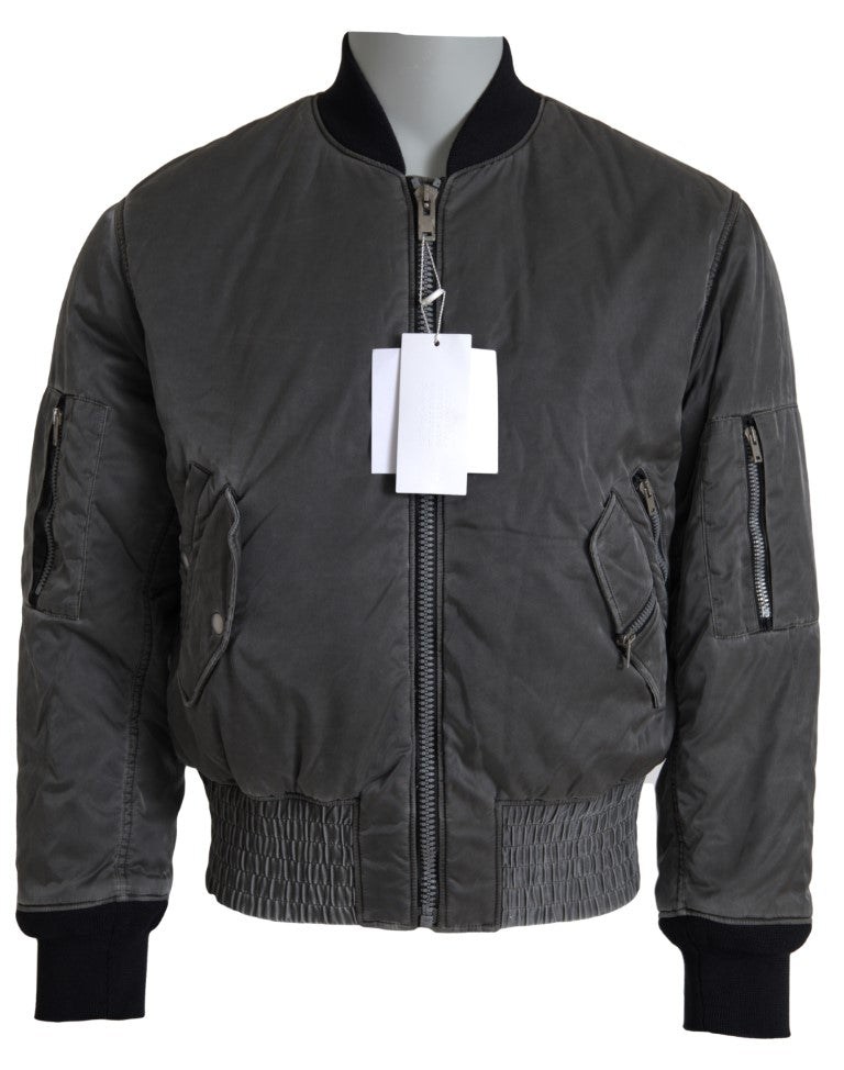 MM6 Maison Margiela Elegant Gray Bomber Jacket