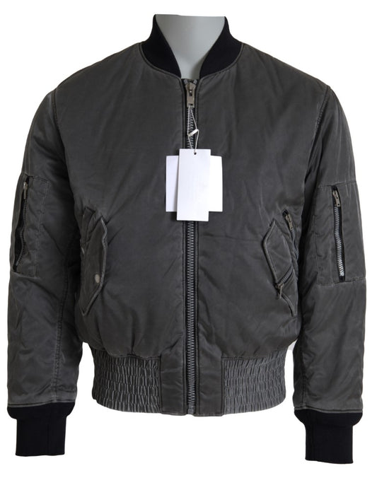 MM6 Maison Margiela Elegant Gray Bomber Jacket