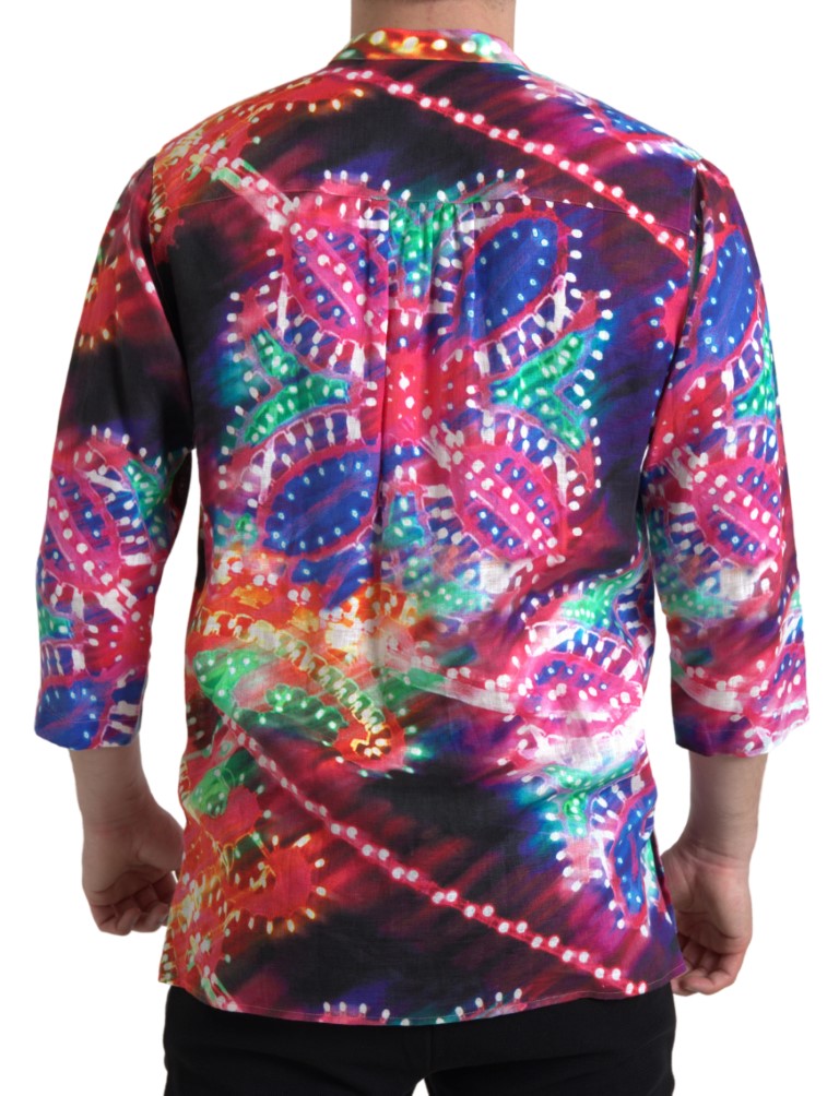 - Stunning Multicolor Linen Casual Shirt