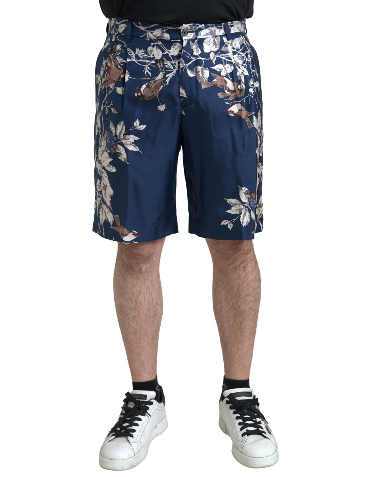 - Silken Floral Bermuda Shorts in Blue