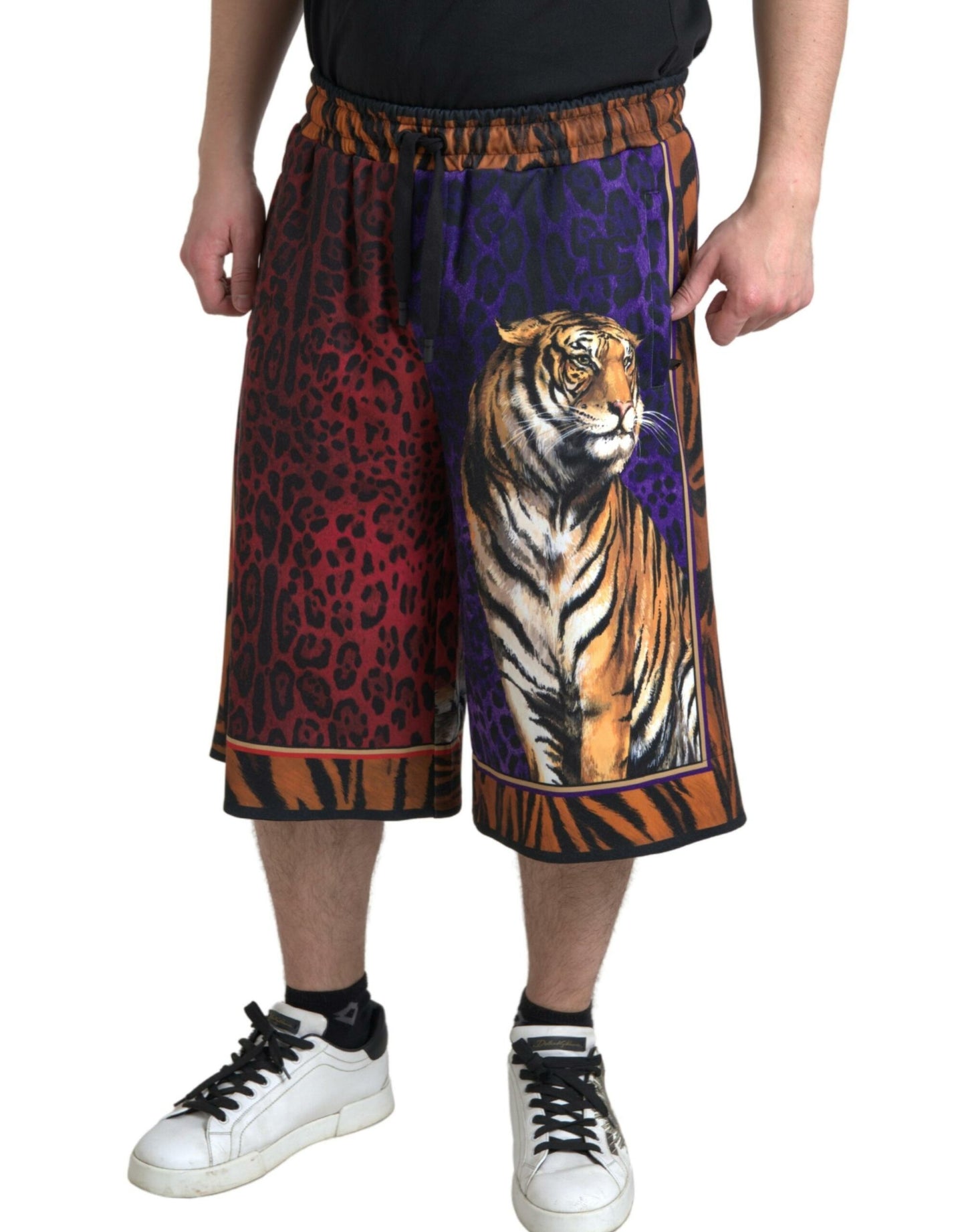 - Multicolor Bermuda Shorts with Exotic Print