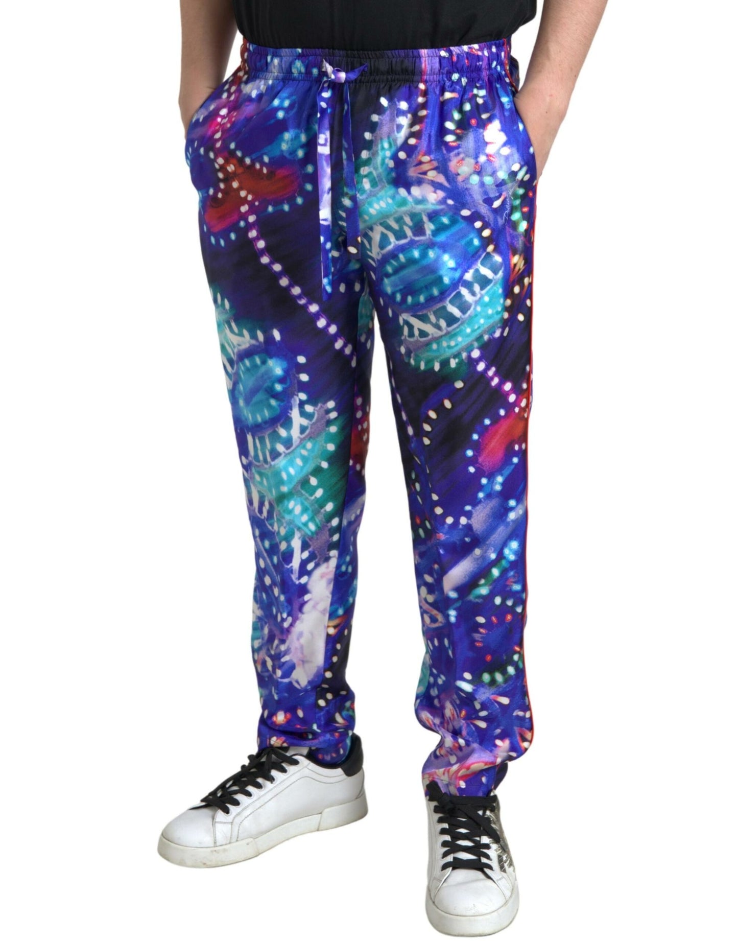- Multicolor Silk Jogger Pants