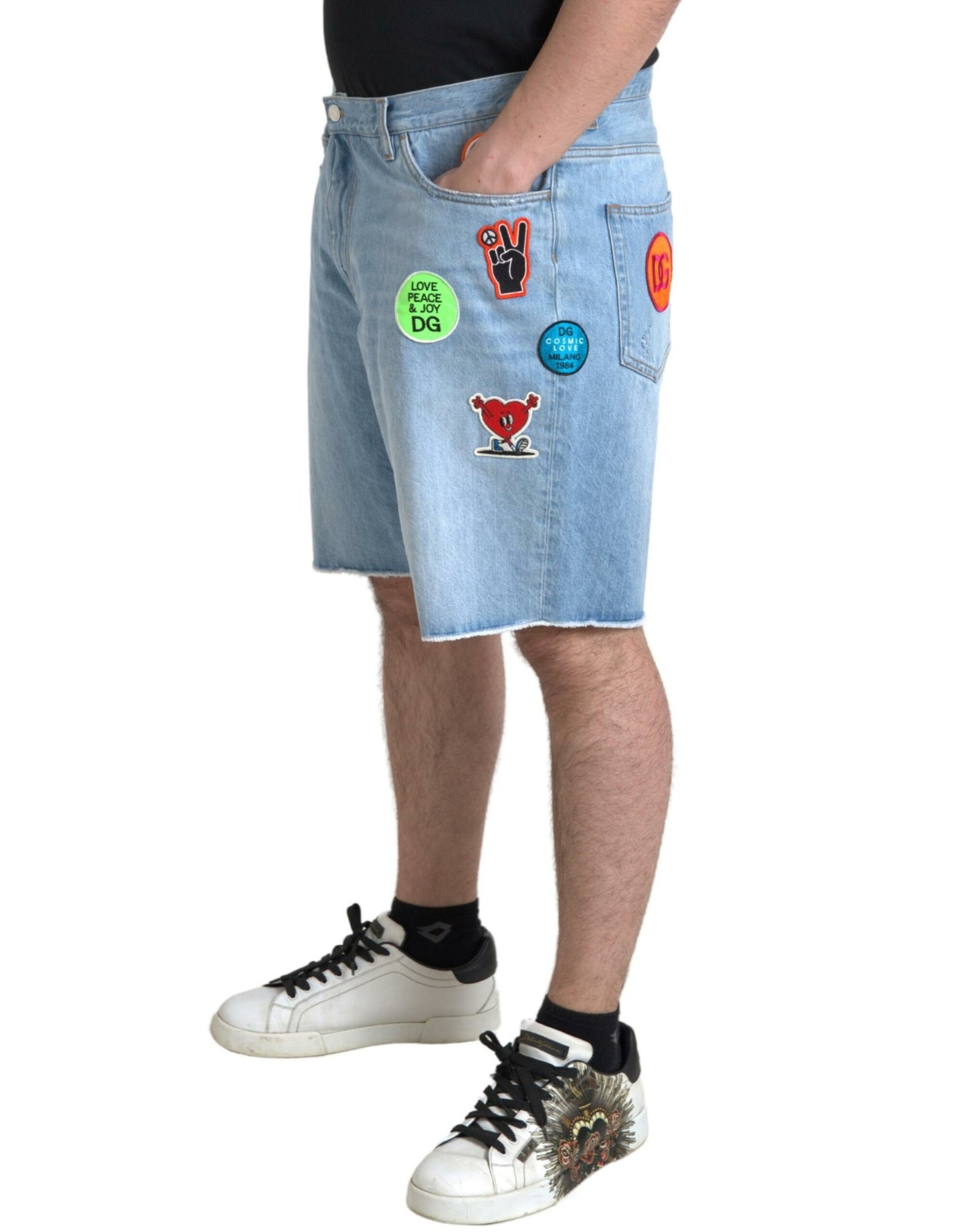 - Elegant Light Blue Denim Bermuda Shorts