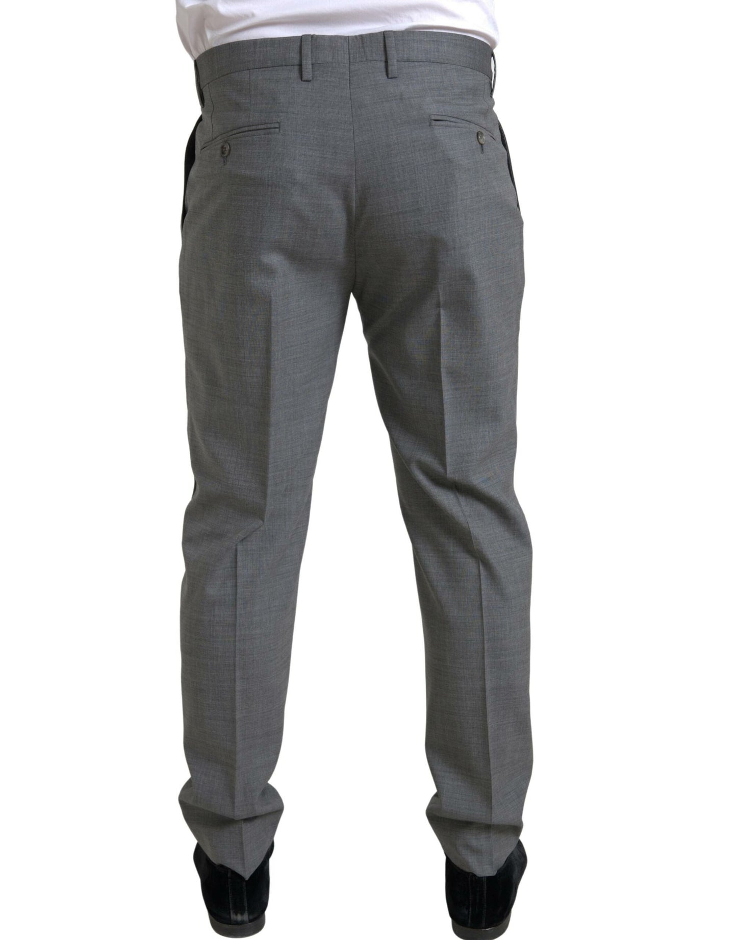 - Elegant Skinny Wool Dress Pants in Grey