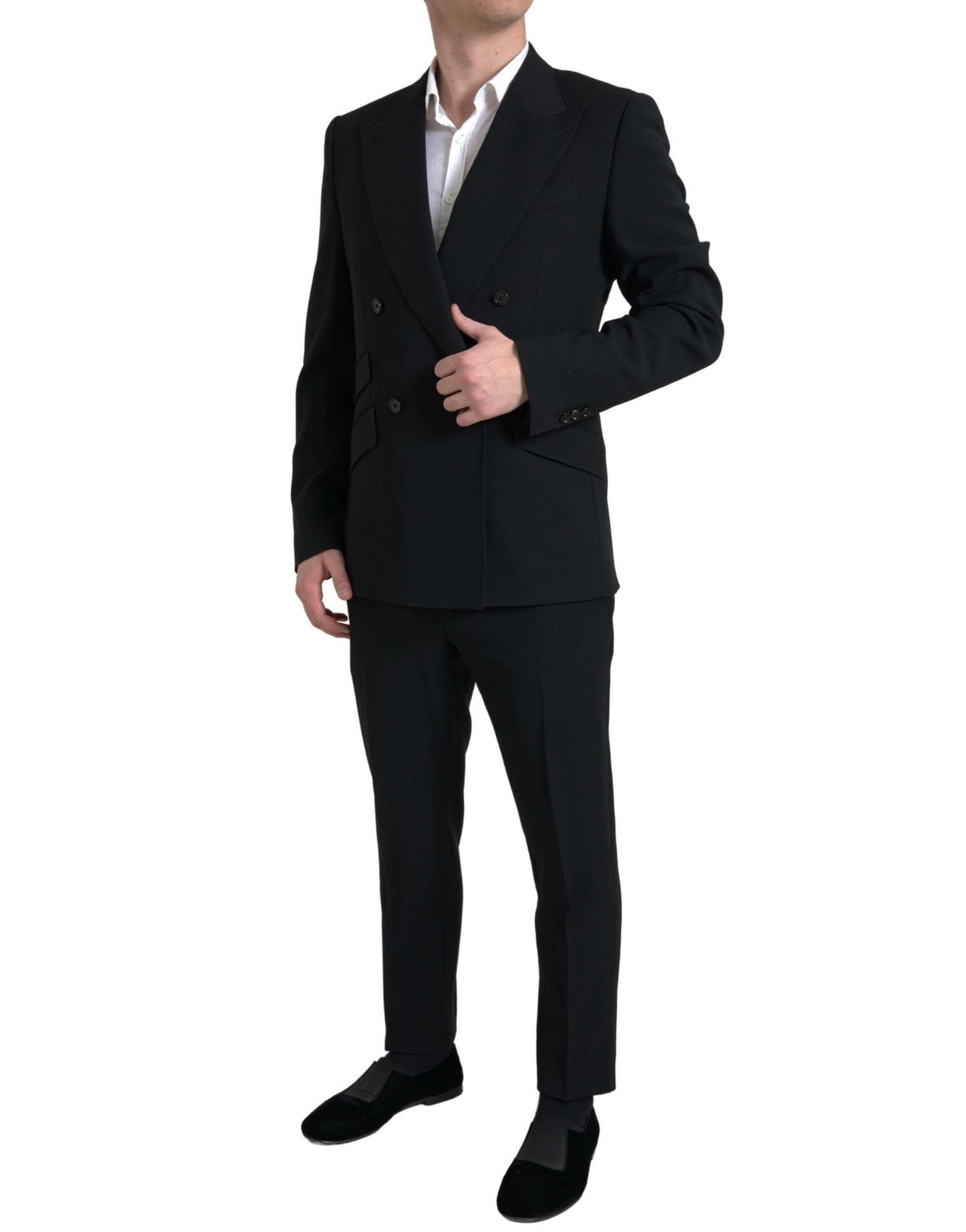 - Elegant Slim Fit Double Breasted Suit